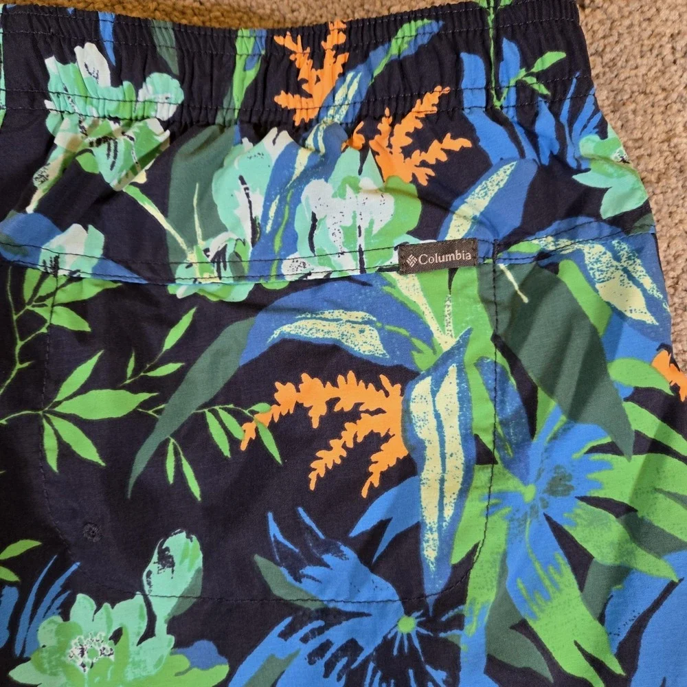 Columbia Shorts Men's Floral Unlined Trunks Blue And Yellow Size‎ XL
